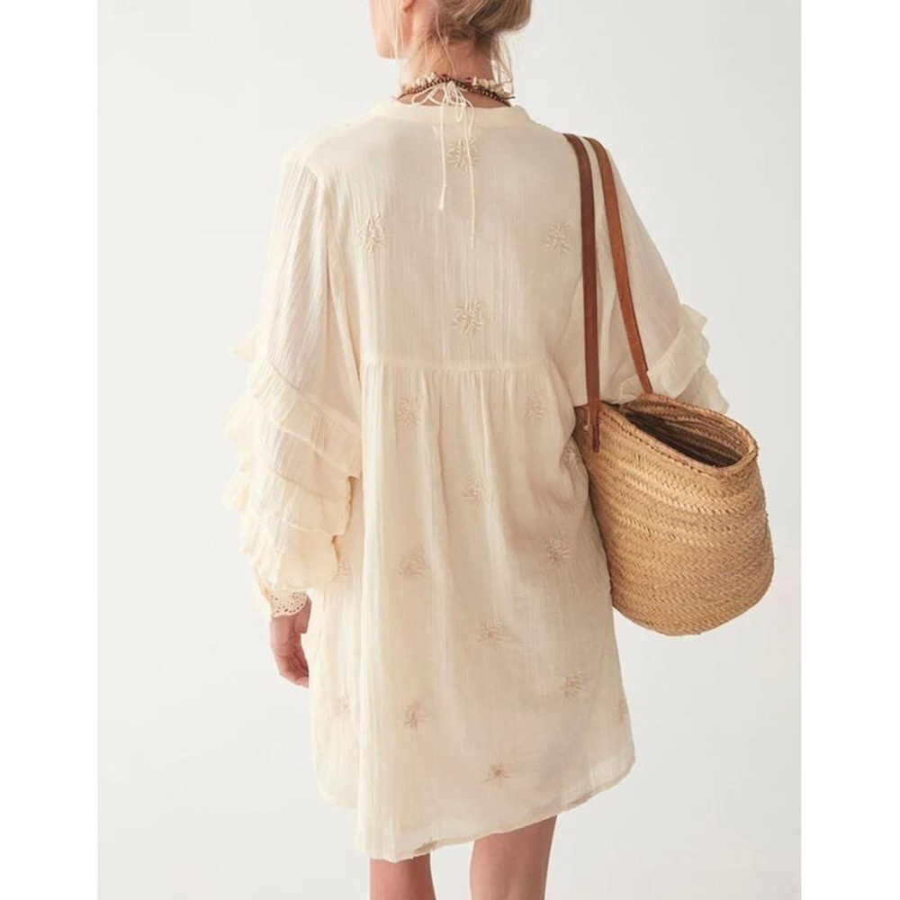 Maison Hotel Short Ivory  Dress Size S Tunic Resort Wear Vacation Beach Cruise